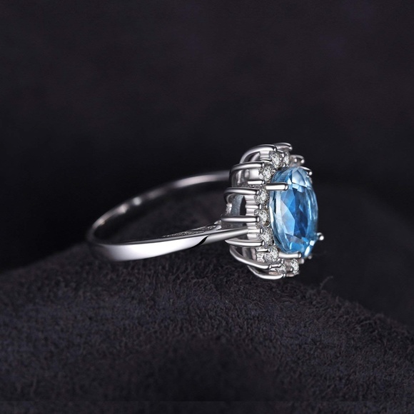 🩵 2.3ct Sky Blue Topaz Ring - 925 Sterling Silver 💍 - Picture 2 of 6